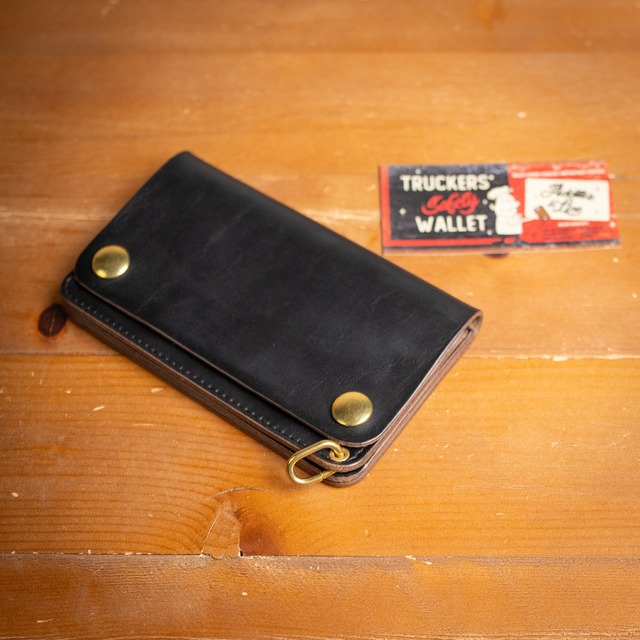 【Additive and Line】Middle Tracker Wallet MTW-004 Horween Chromexcel 3層 トラッカーウォレット ミドル 牛革 茶芯黒 ⑰