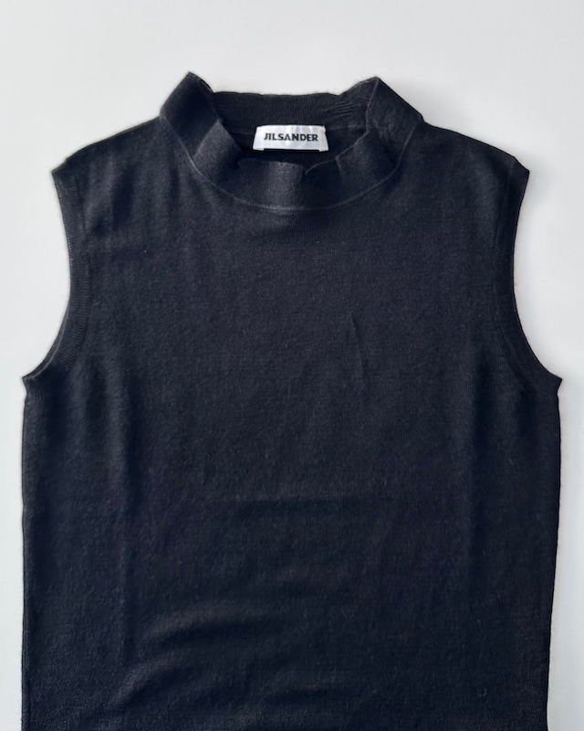 JIL SANDER　CASHMERE SILK SLEEVELESS KNIT TOP