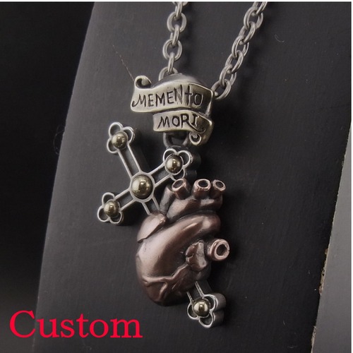 FIVE STARS CROSS M PENDANT pierce through the heart custom