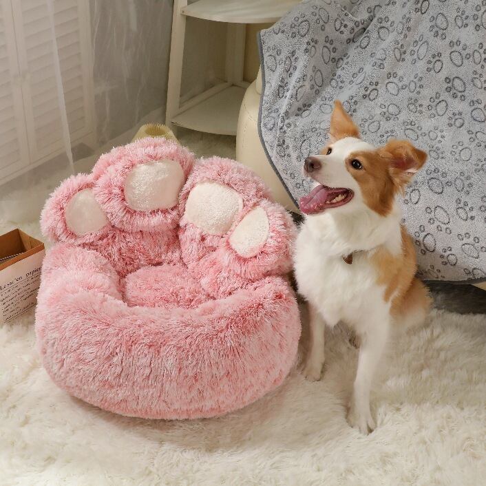 ペット ベッド 肉球 ふわふわ 暖かい 大型犬 直径 90cm 直径 110cm