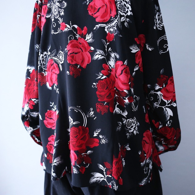 "薔薇" black mode loose silhouette shirt