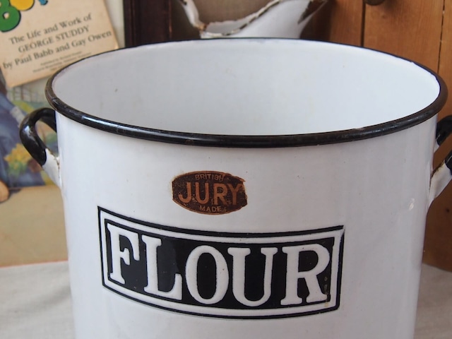 イギリスアンティーク　フラワー缶　FLOUR BIN