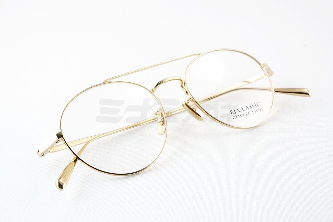 BJ CLASSIC金縁メガネ　PREM1119 北村匠海さん着用】BJ CLASSIC メガネ PREM-125NT C-1 ツーブリッジ