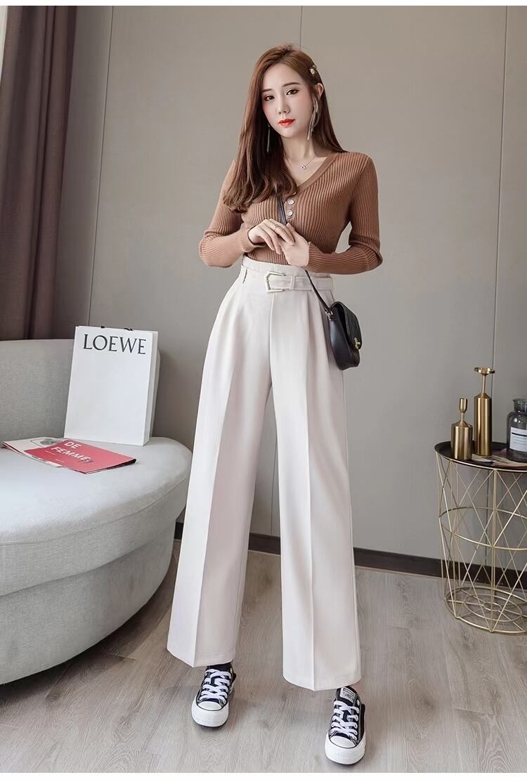 共布ベルト付き　ワイドパンツ AJ−1362-B04