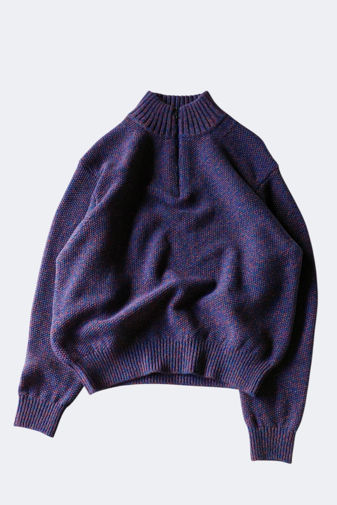 crepuscule 【WOOL KANOKO HALF ZIP P/O -BLUE-】