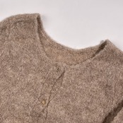 アルパカ混 Adam et Rope アダムエロペ 豪華ボタン シャギー ニット カーディガン 38/モカ系 レディース