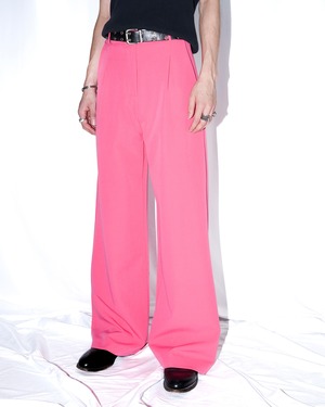 Vintage 1 tuck buggy flare slacks "NEON PINK"