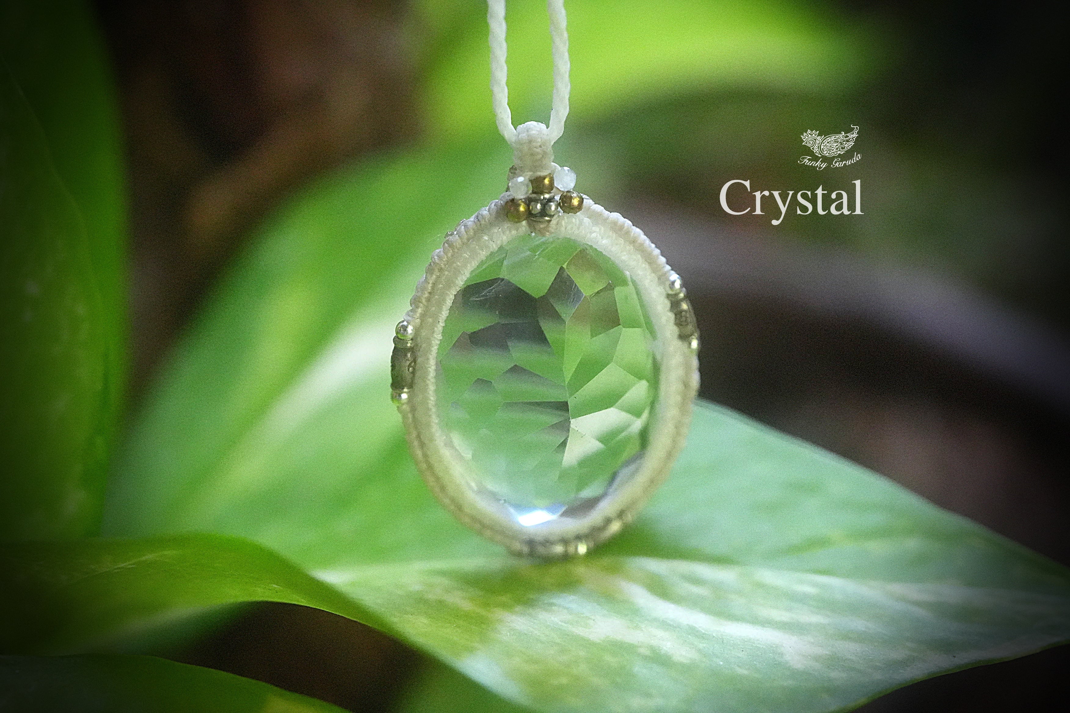 宝石水晶★クリスタル マクラメネックレス1540