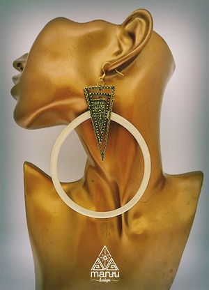 Off-White Leather hoop earrings