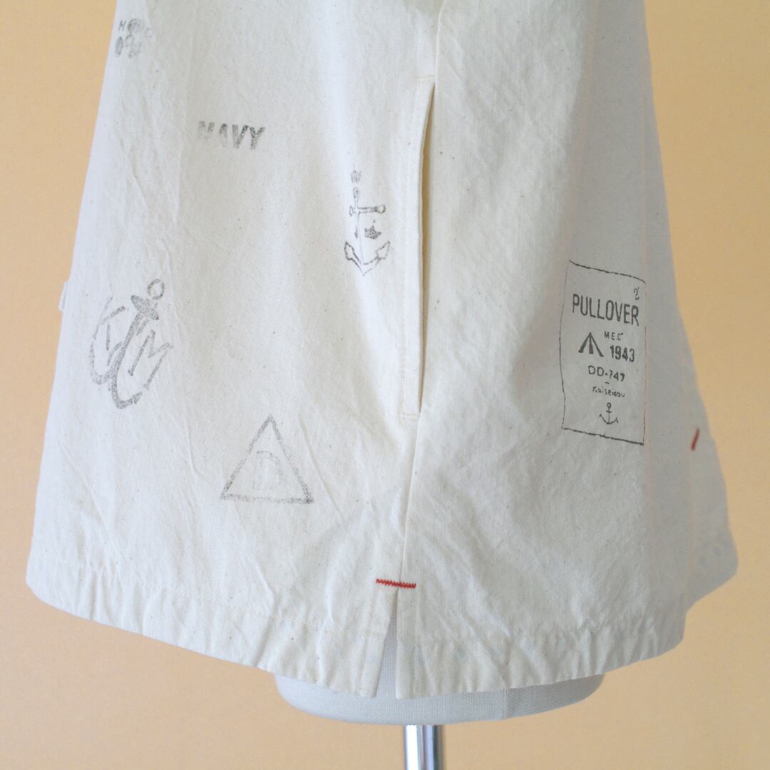 快晴堂 カイセイドウ アップリケ&プリントワイドTシャツ・キナリ マリンモチーフ