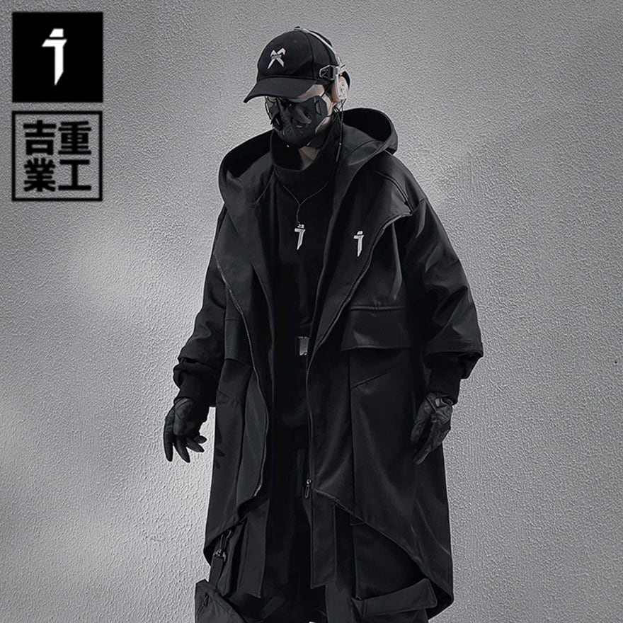 サイバーパンク アシンメトリー・タクティカルロングコート｜地雷系