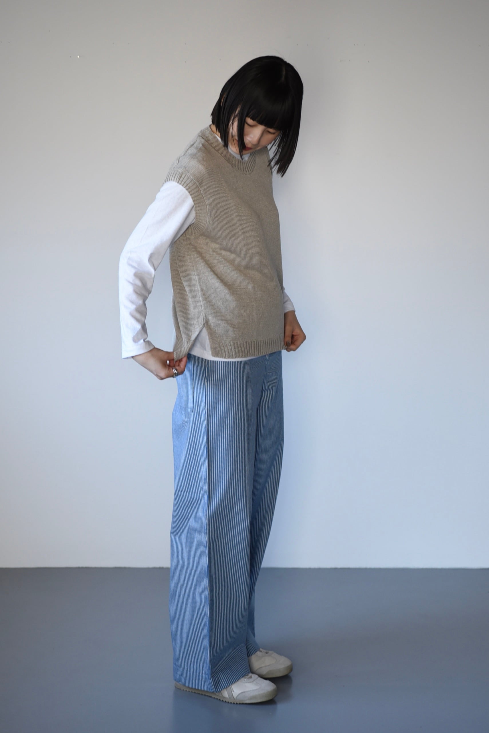 eleven 2nd｜イレブンセカンド｜コットンワイドパンツ｜ブルー