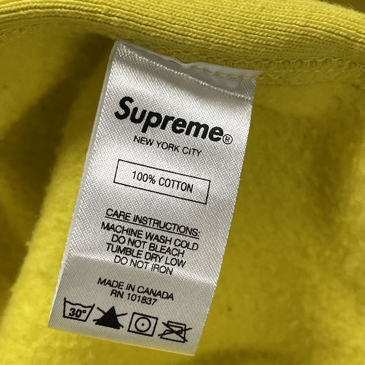 シュプリーム Supreme Box Logo Crewneck S 黄色