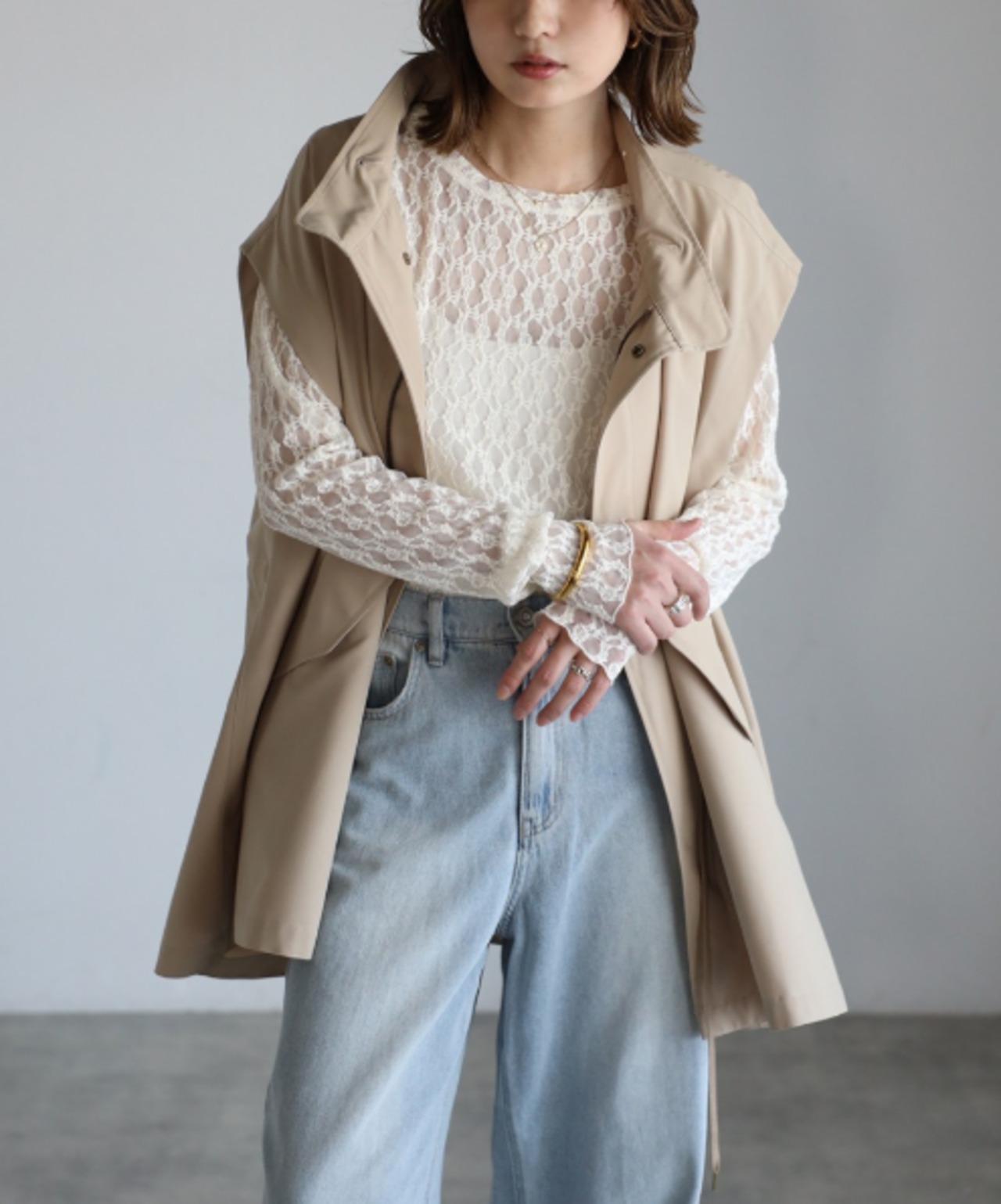 メローレースクルーネックプルオーバー