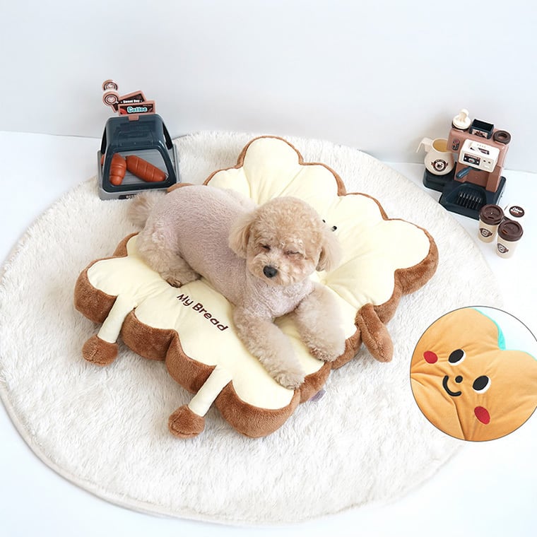 bakery cushion 2color / 犬用 ベッド ふんわり 冬 可愛い クッション 両面 ペットマット 猫用 韓国 ペット用品 小型犬 中型犬 ハウス 高級 犬 ペットベッド