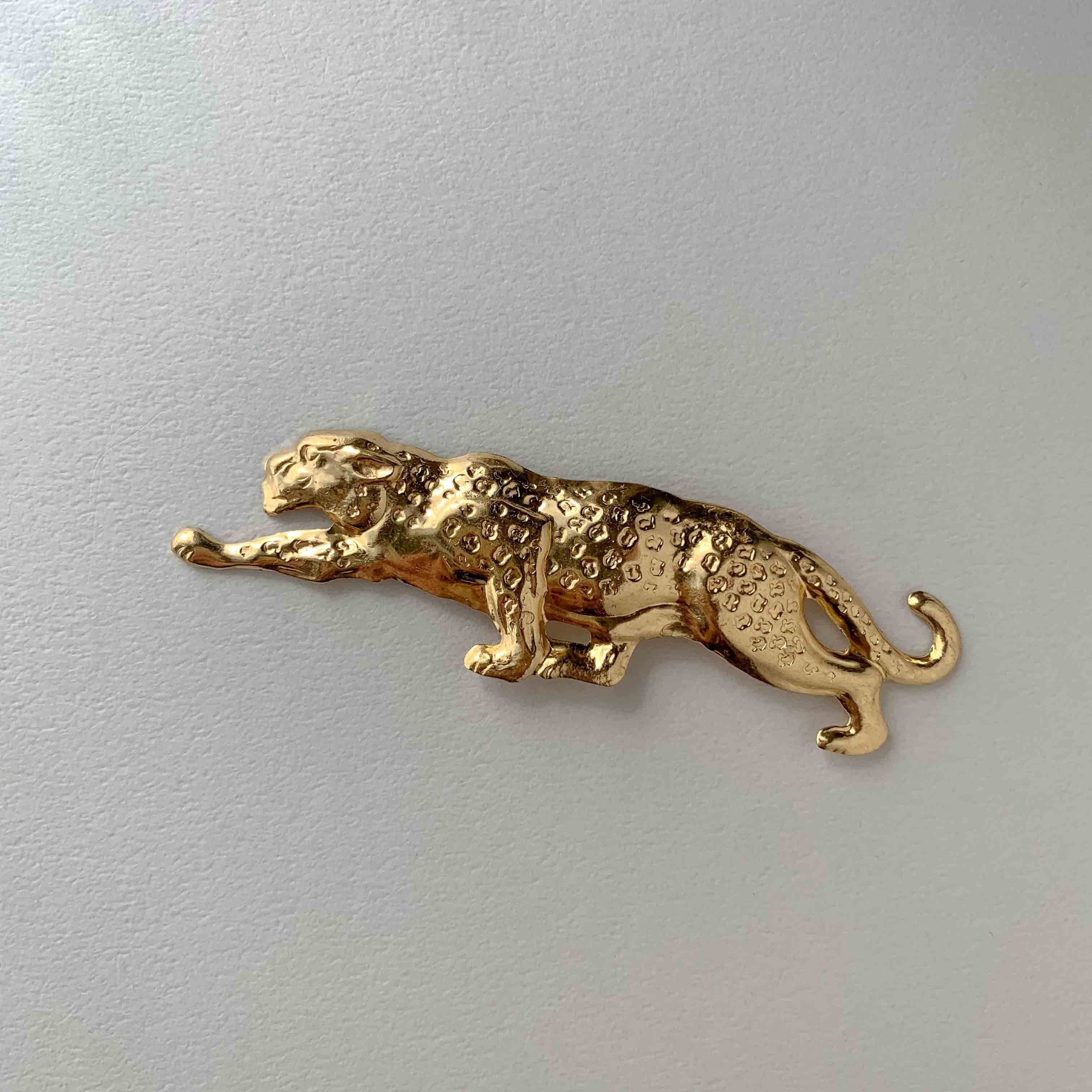 再入荷〉USA真鍮 ヒョウの横向き大ぶりチャームパーツ | Dua