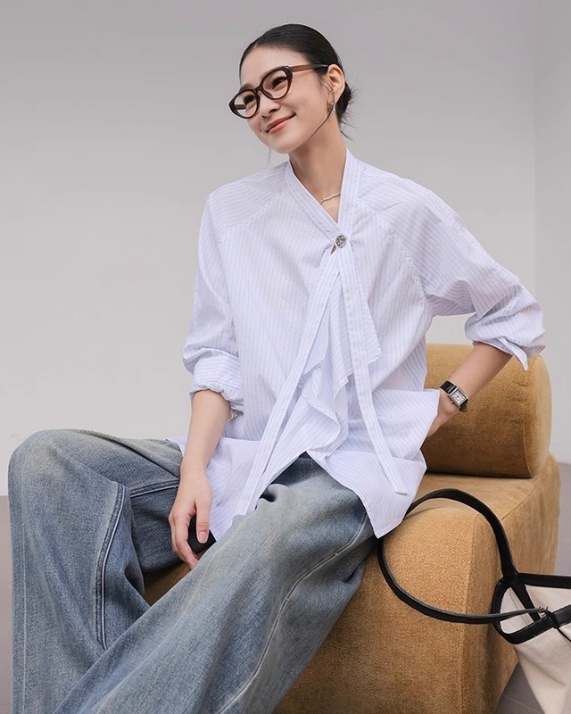 ストライプ デザインシャツ