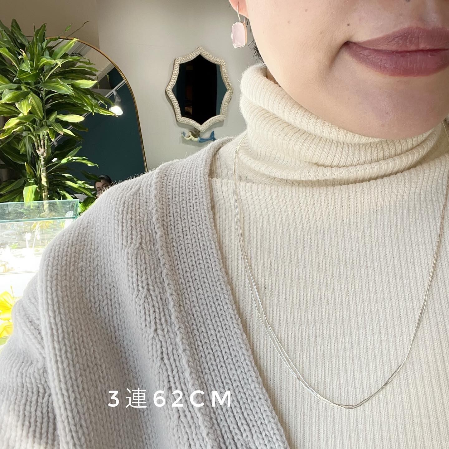 再入荷】リキッド シルバー ネックレス 3連 62cm+5cm《Indian Jewelry 