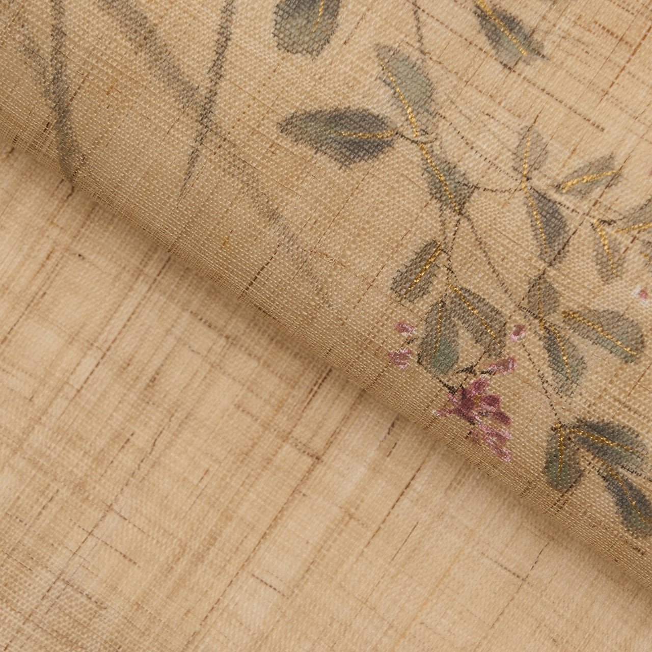 桐山紫香 萩のお花に虫の模様 手描 麻開名古屋帯【中古】 | かわの屋