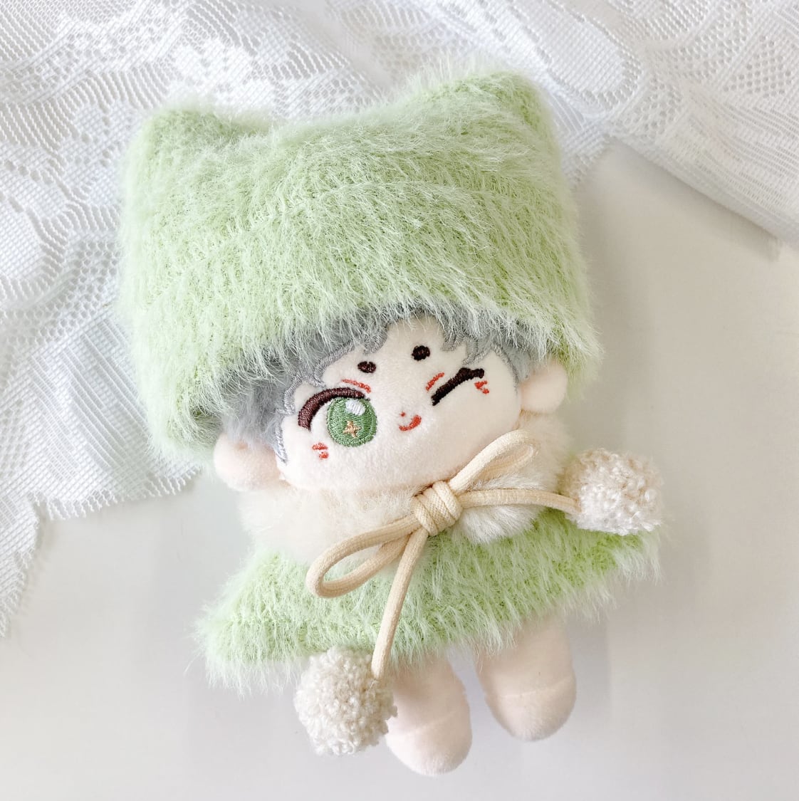 猫耳ニット帽&ファーポンチョ&マフラーセット 10cm用 TGMC-1286 | 推し