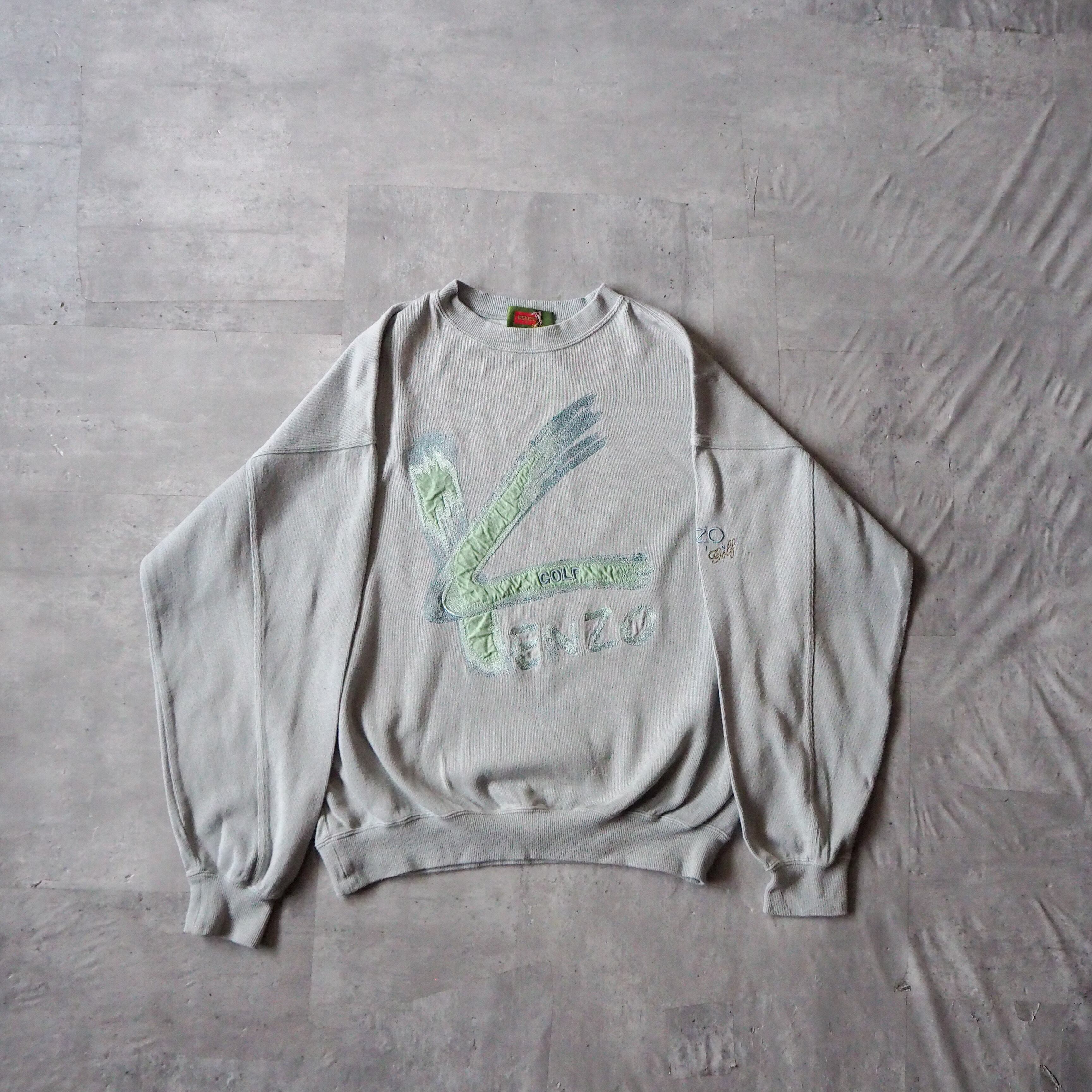 80s-90s “KENZO GOLF” logo pastel green sweat shirt 80年代 90年代