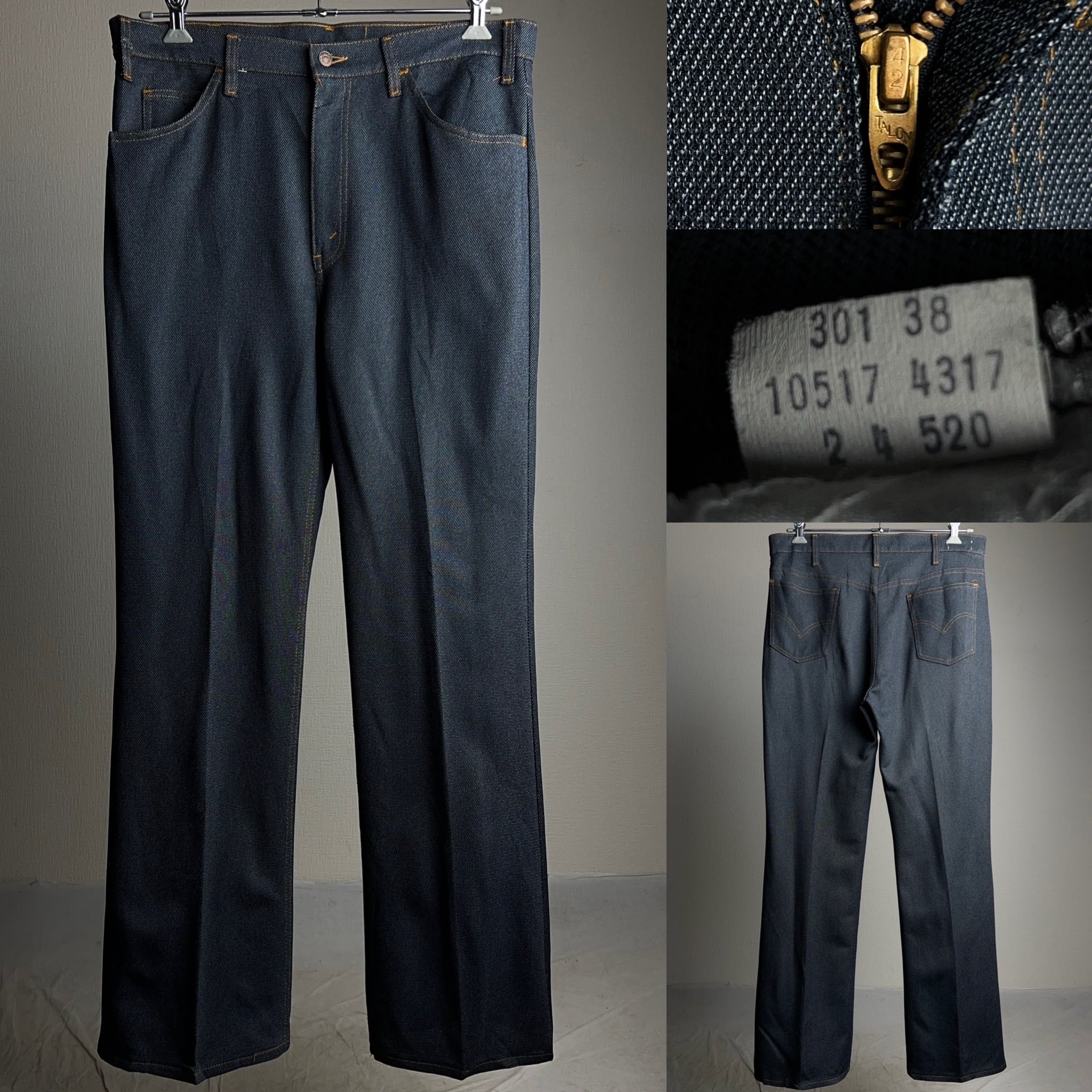 80's Levi’s STA-PREST Bootcut Pants W38 L32 80年代 リーバイス スタプレパンツ ブーツカット  フレアパンツ デニム風【1000A1228】【送料無料】