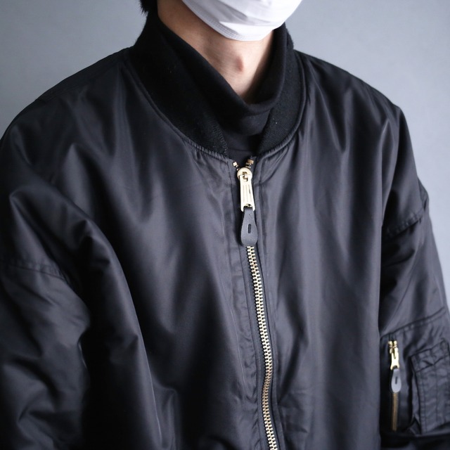 "black × orange" reversible design over size MA-1 bomber jacket