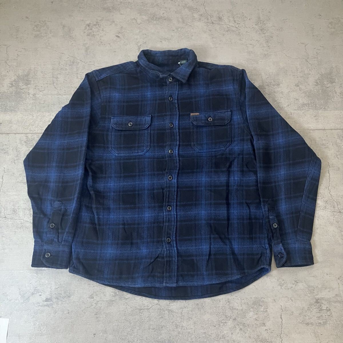00s ORVIS ヘビーネルシャツ Lサイズ ブルーチェック フランネルシャツ