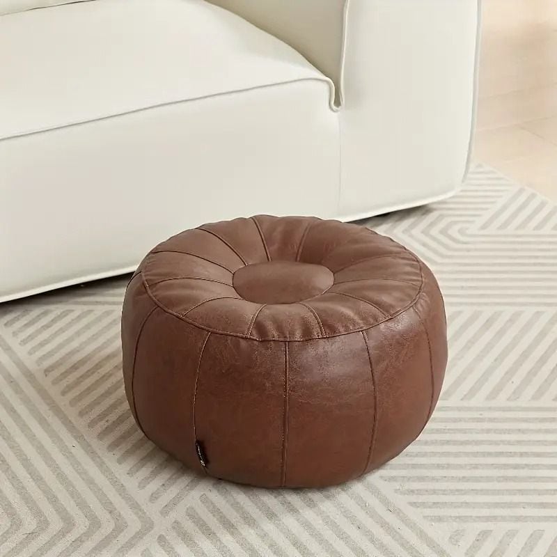 フットレスト オットマン クッション モロッコ風 ラウンド フェイク