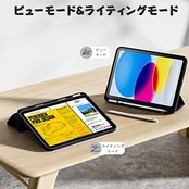 Maledan 対応iPad a16 ケース 2025モデル - 11/10.9インチ 三つ折りスタンド ペンシル収納ホルダー付き 軽薄 軽量 オートスリープ機能対応 耐衝撃 対応iPad 10世代 ケース ブラック