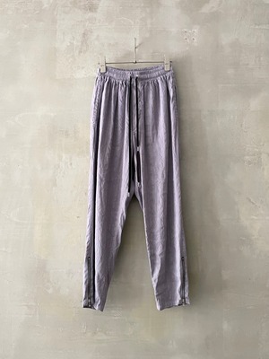 T/f G3 stretch linen metallic stripe zip track pants - lavender garment dyed