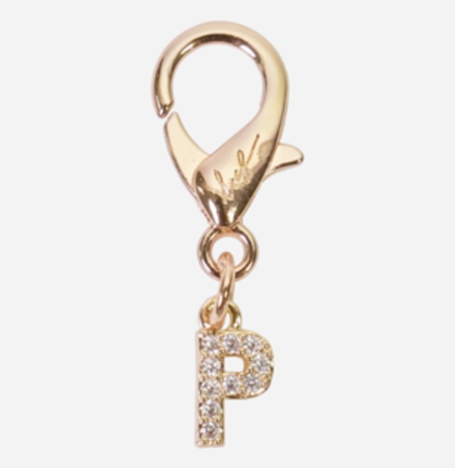 ラコックフランセーズ メッセージチャーム CHARMS LETTRE STRASS (ラインストーンイニシャル)LETTRE PイニシャルチャームDORE STRASS (ゴールドラインストーン)