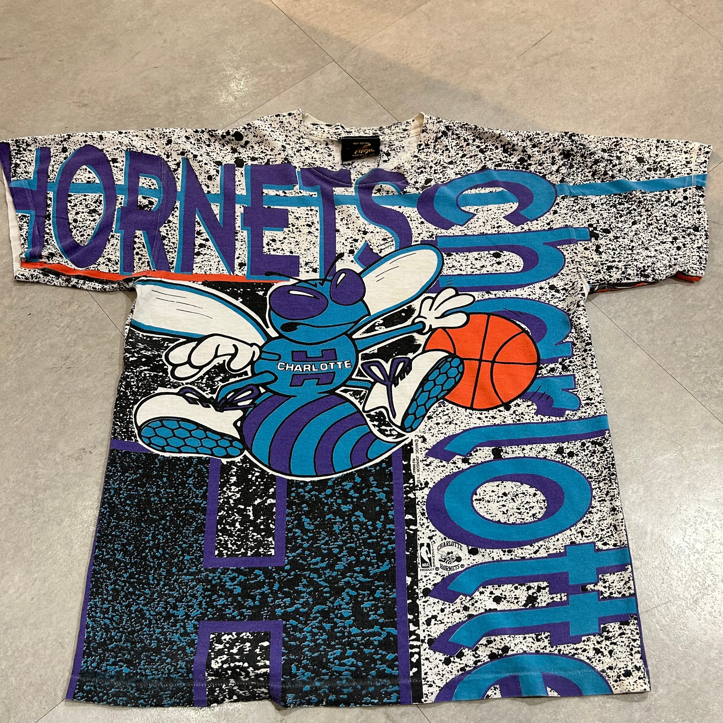 90s NBA ホーネッツ Tシャツ  両面プリント グレー USA製 L