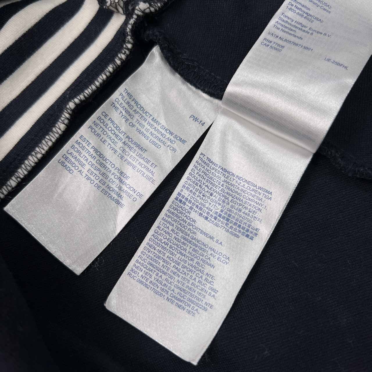 TOMMY HILFIGER トミーヒルフィガー DENIM マリンボーダー 長袖 ワンピース サイズ S /ホワイト×ネイビー