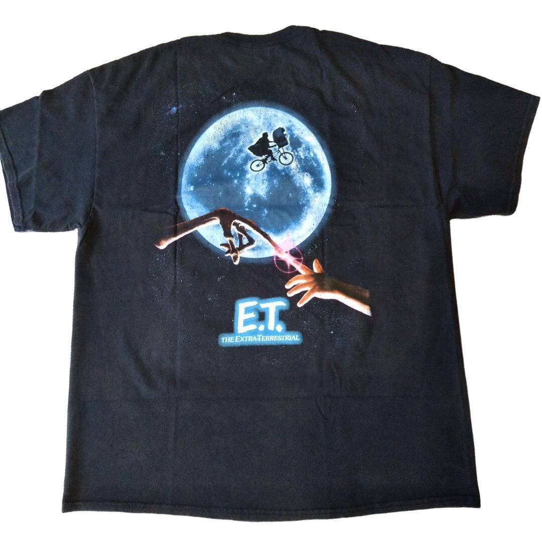 ET　ヴィンテージ加工Ｔシャツ　Lサイズ　黒　E.T.　両面プリント *