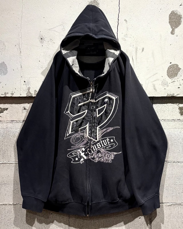 【Caka otto】“SOUTH POLE” Gothic Design Vintage Loose Zip Up Hoodie