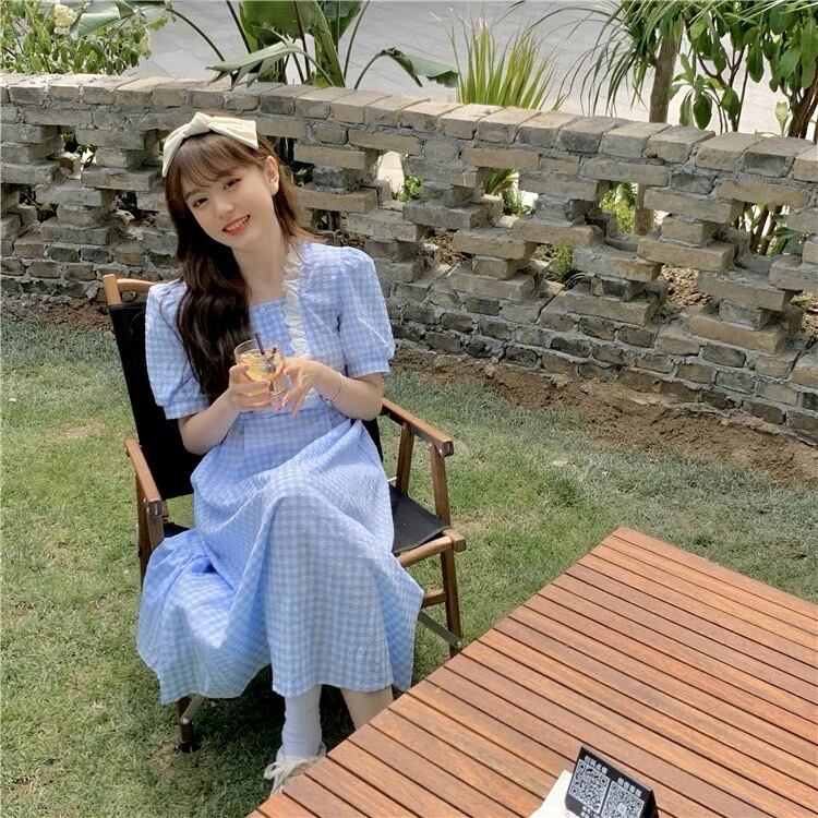 チェック柄 フリルワンピース G104CON0146