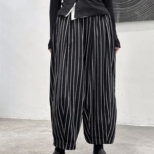 Black Striped Casual Pants / ブラック ストライプ カジュアル パンツ