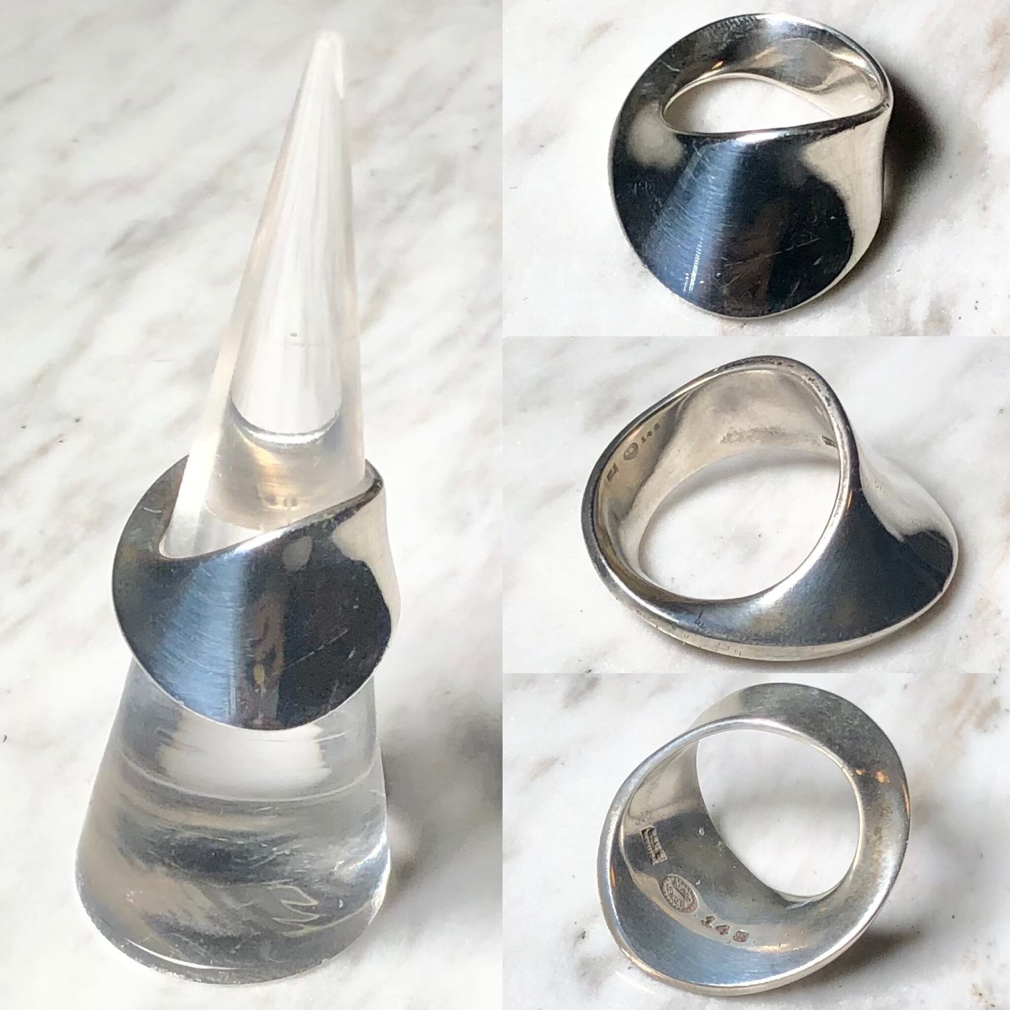 GEORG JENSEN abstract silver mevius ring 