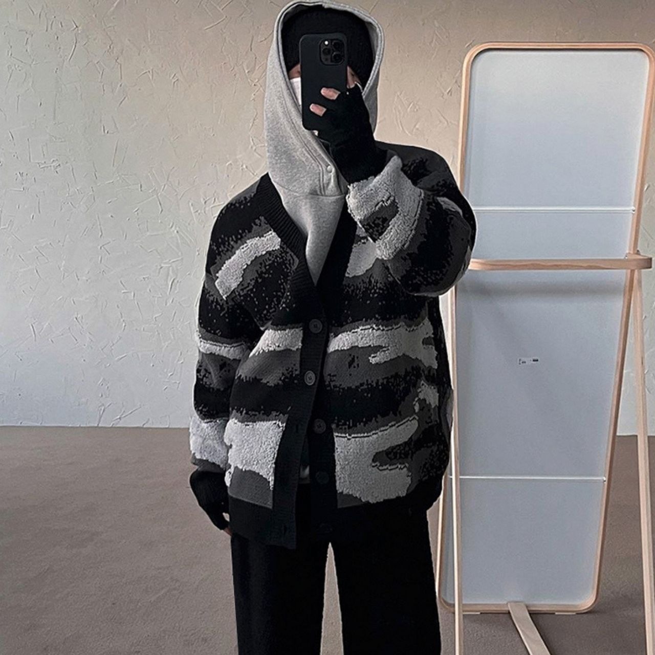 ビッグシルエット ドロップショルダー フーディー プルオーバー　1001