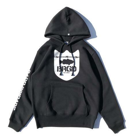 ROUND SHIELD HOODIE BLACK/WHITE