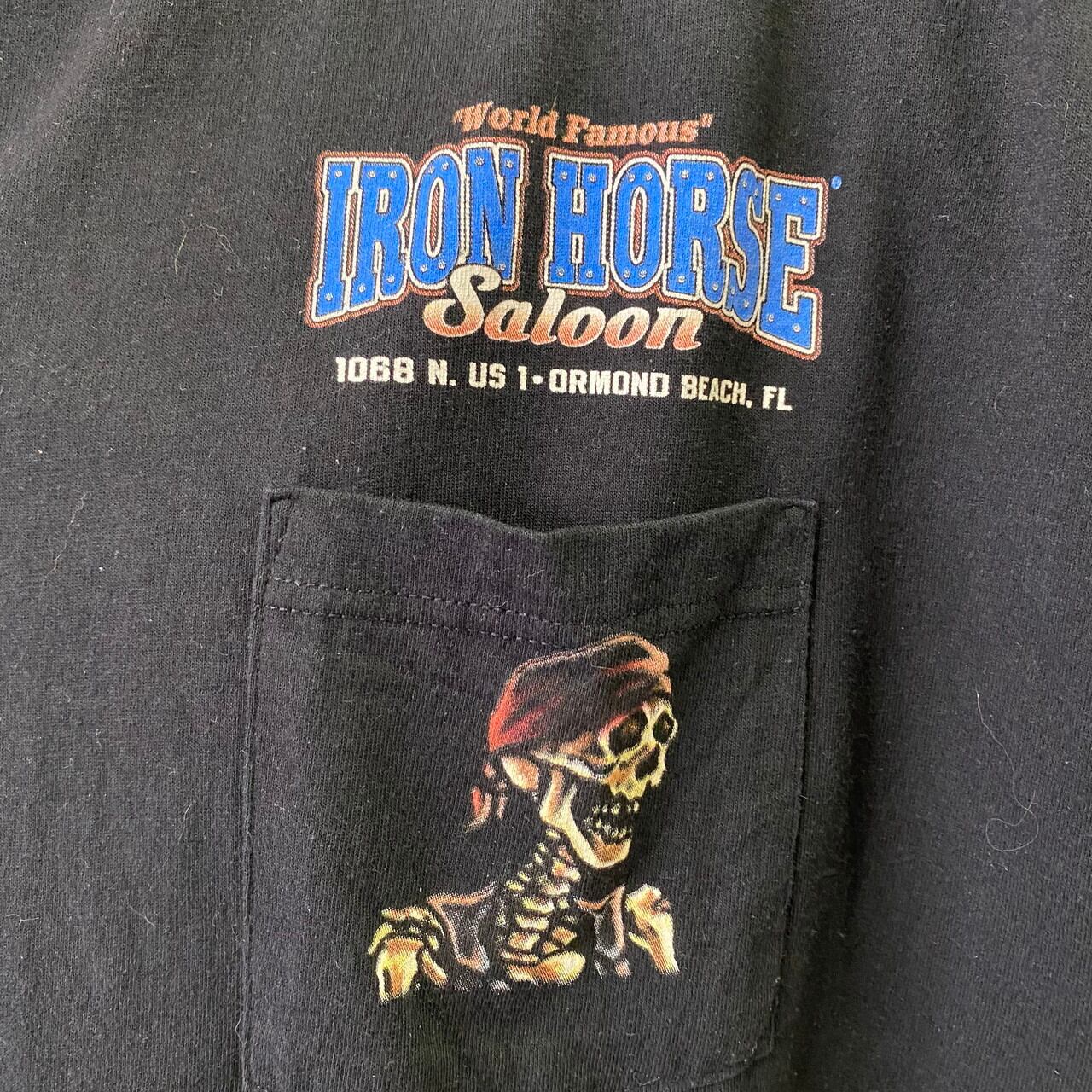 ビッグサイズ 00年代 IRON HORSE Saloon 骸骨 スカル バイカー バック