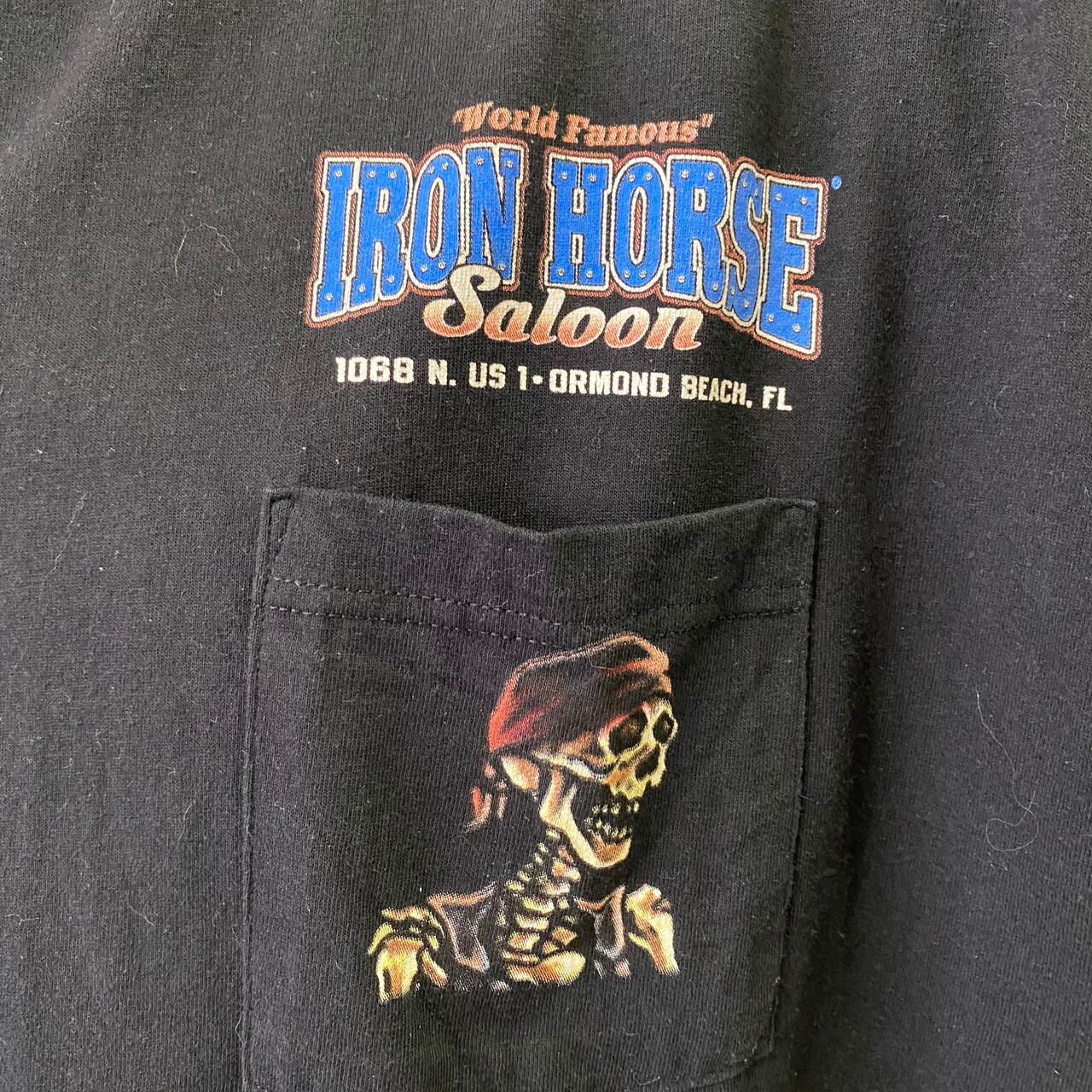 ビッグサイズ 00年代 IRON HORSE Saloon 骸骨 スカル バイカー バック 