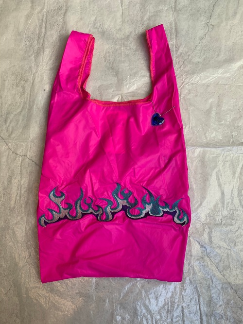 Hey! Mrs Rose    firepattern shopping bag (PINK)