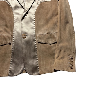 ERMANNO SCERVINO satin switching leather tailored jacket