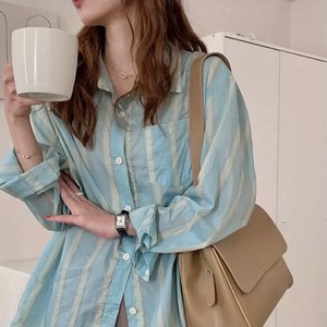 カラーストライプシャツ　A0380