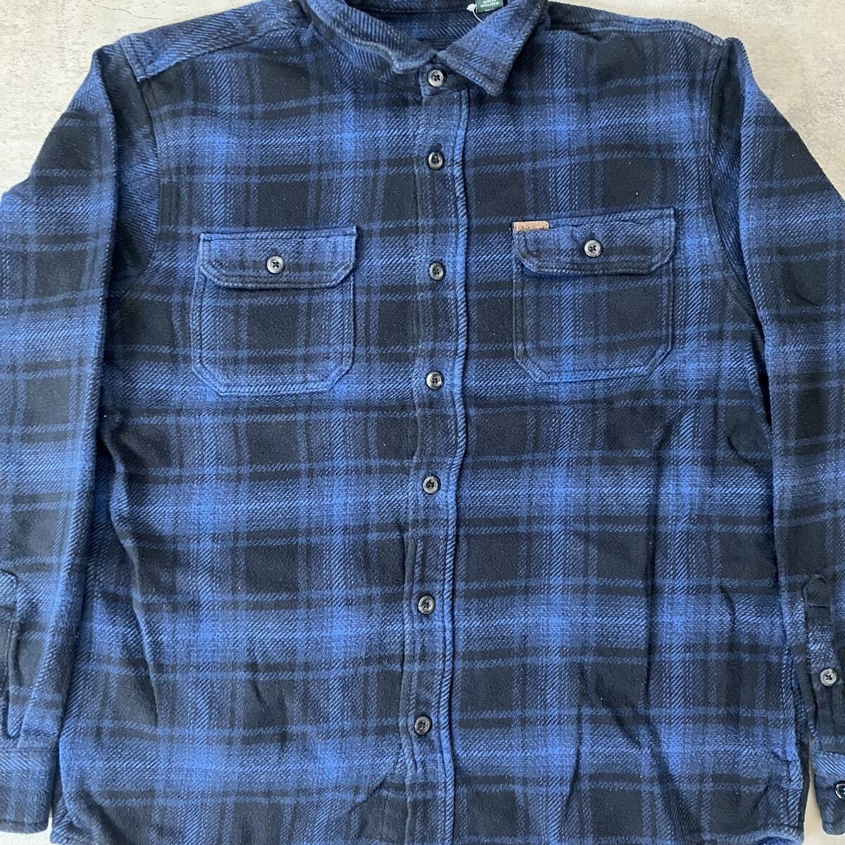 00s ORVIS ヘビーネルシャツ Lサイズ ブルーチェック フランネルシャツ