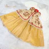 バレエ 衣装 ロマンティックチュチュ ワンピース ドレス 子供 ジュニア 茶色 赤 ゴールド 花柄 柄 模様 発表会 劇 キッズ ブラウン系 ゴールド系 衣装 子供用 かわいい ステージ用 発表会用 おしゃれ ダンス 衣装 コスチューム フラワー