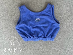 【middle name】刺繍パイルレイヤードタンク ブルー90〜120cm【240432】