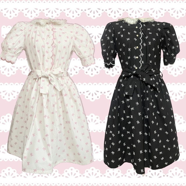 Small bows flare dress スモール ボウ フレアワンピース